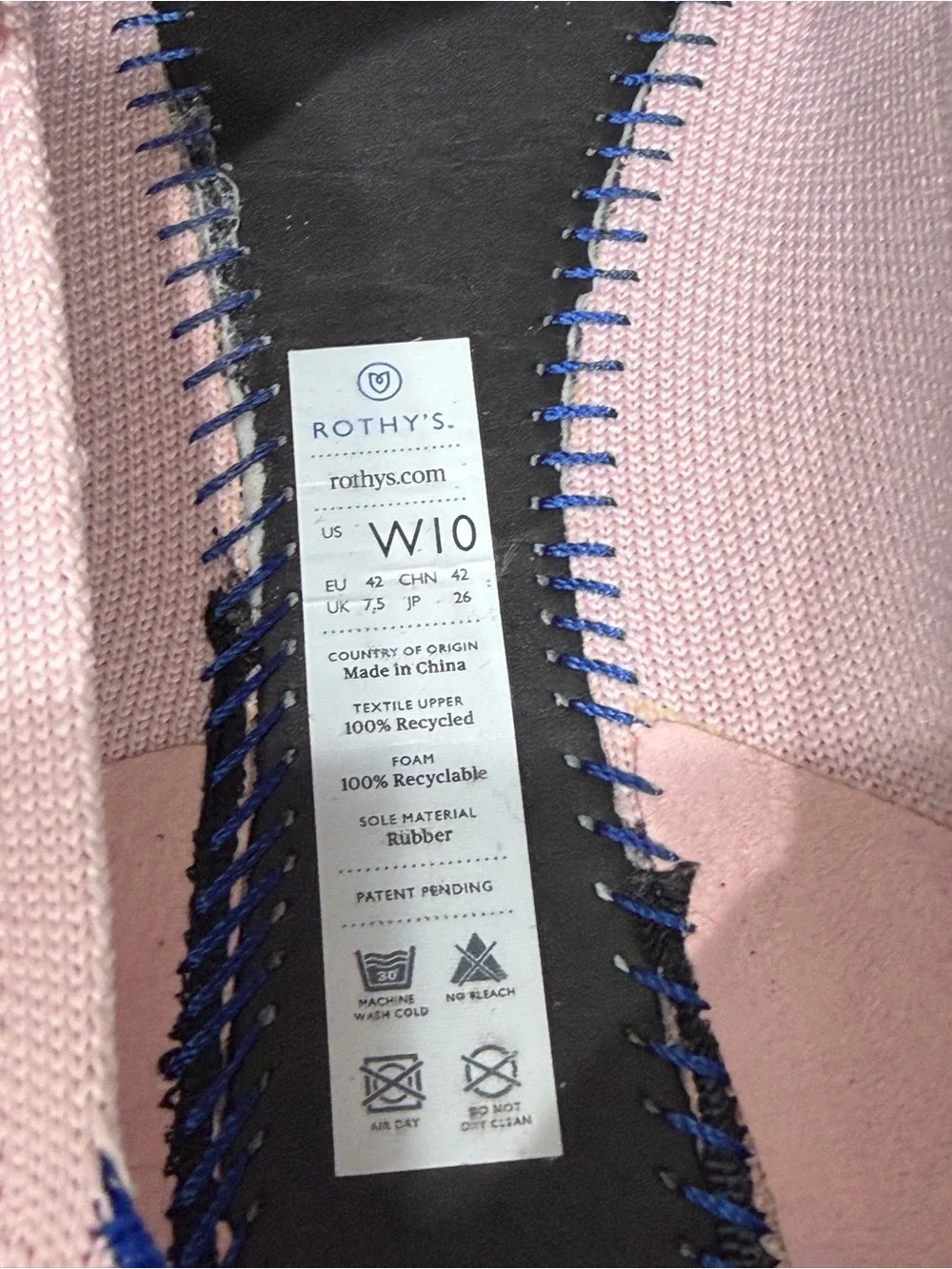 Women's Rothys  Pointed Knit Flats in Light Pink 10